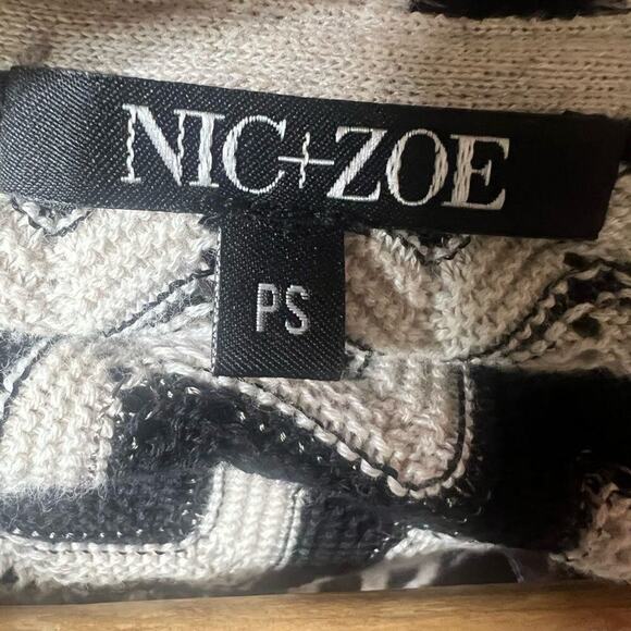 NIC + ZOE CHEVRON KNIT OPEN CARDIGAN SIZE PS - Picture 3 of 4